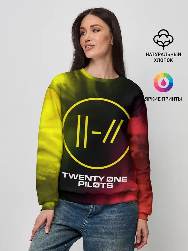 Женский свитшот с принтом «Tie-dye — 21 PILOTS»