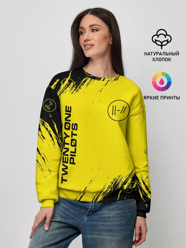 Женский свитшот с принтом «Brush stroke — 21 PILOTS»