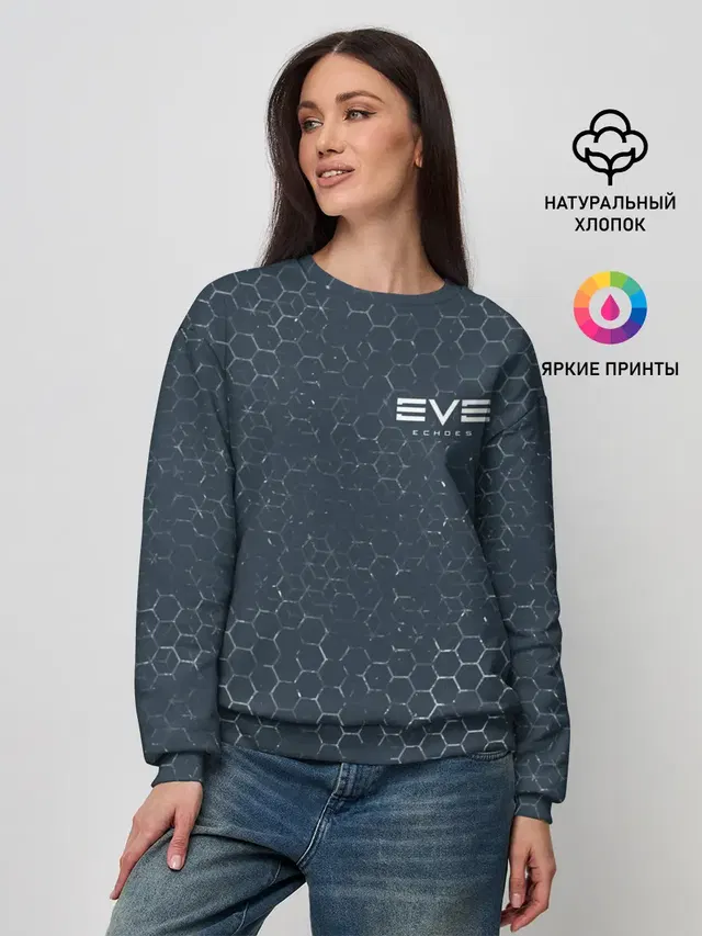 Женский свитшот с принтом «EVE online — EVE ECHOES — ИВ ЭХО»