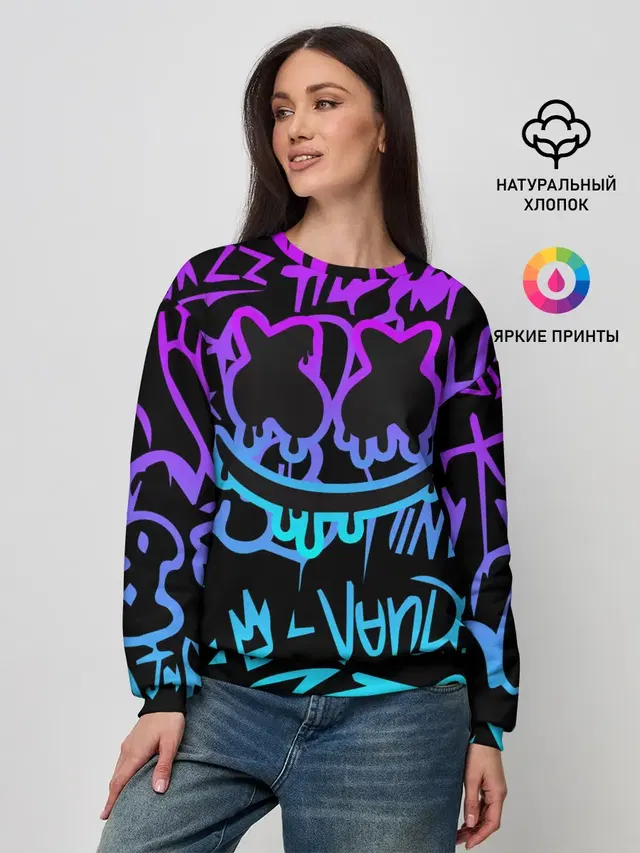 Женский свитшот с принтом «Marshmello»