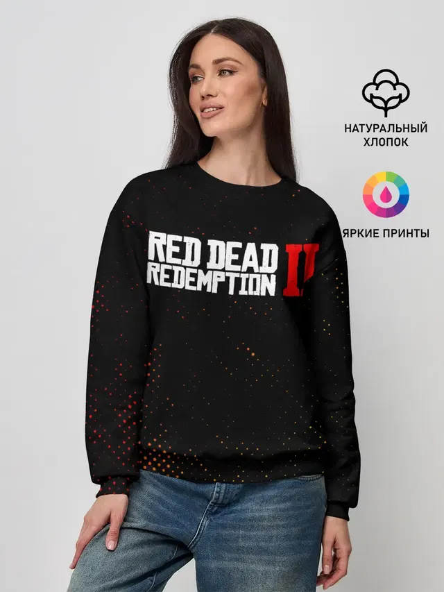 Женский свитшот с принтом «Halftone — RED DEAD REDEMPTION 2»