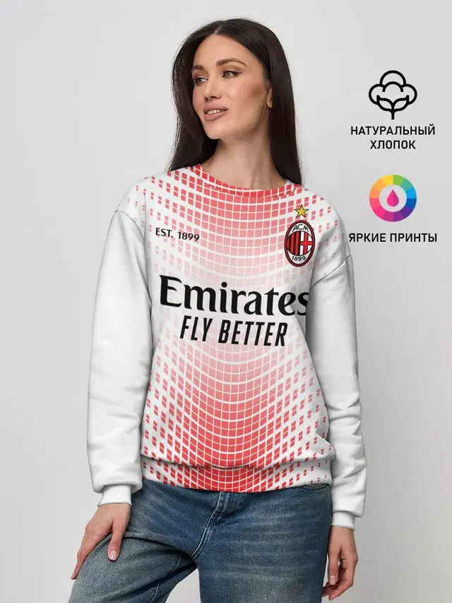 Женский свитшот с принтом «Милан — AC MILAN 20/21 - ГОСТЕВАЯ»