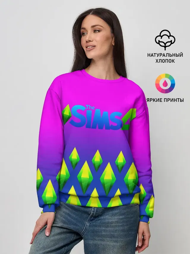 Женский свитшот с принтом «The Sims — THE SIMS 4»