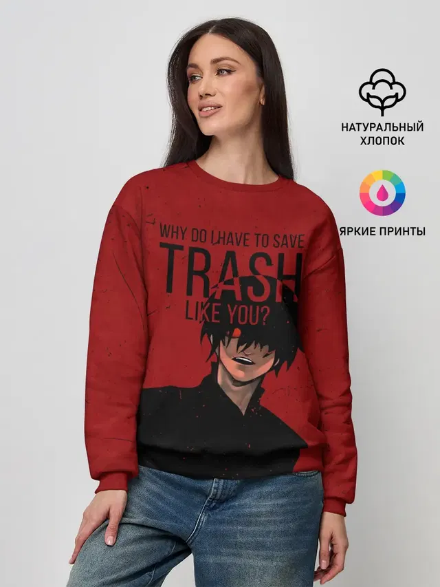 Женский свитшот с принтом «Токийский Гуль — Trash»