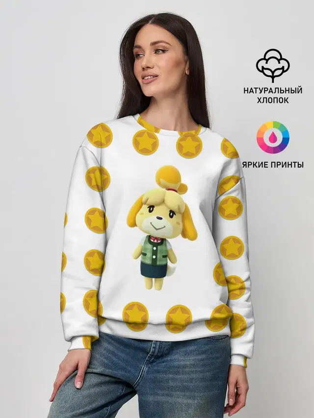 Женский свитшот с принтом «Animal Crossing — Animal crossing - Isabelle»