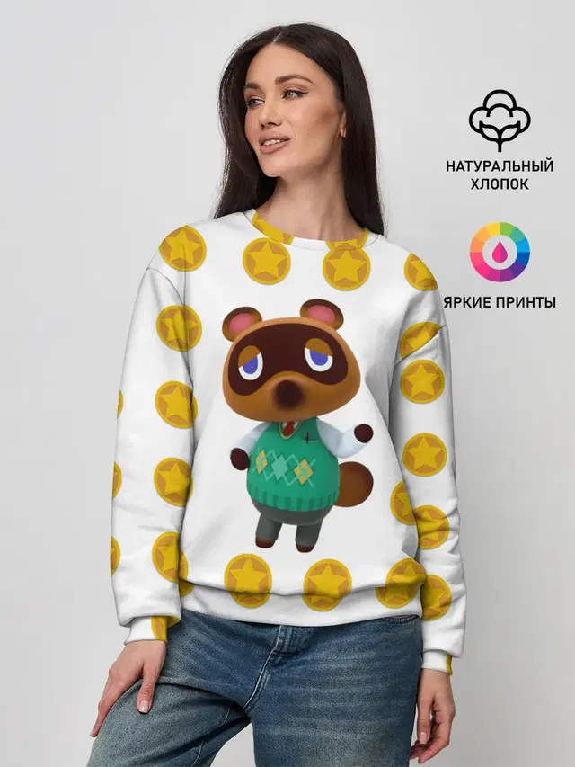 Женский свитшот с принтом «Animal Crossing — Animal crossing - Nook»