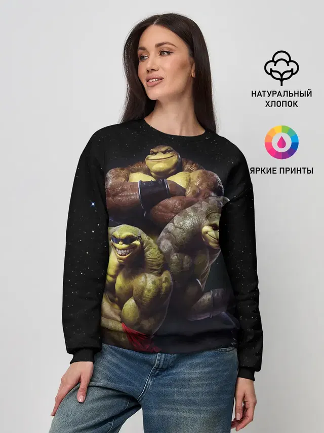 Женский свитшот с принтом «Retro Games — Battletoads»