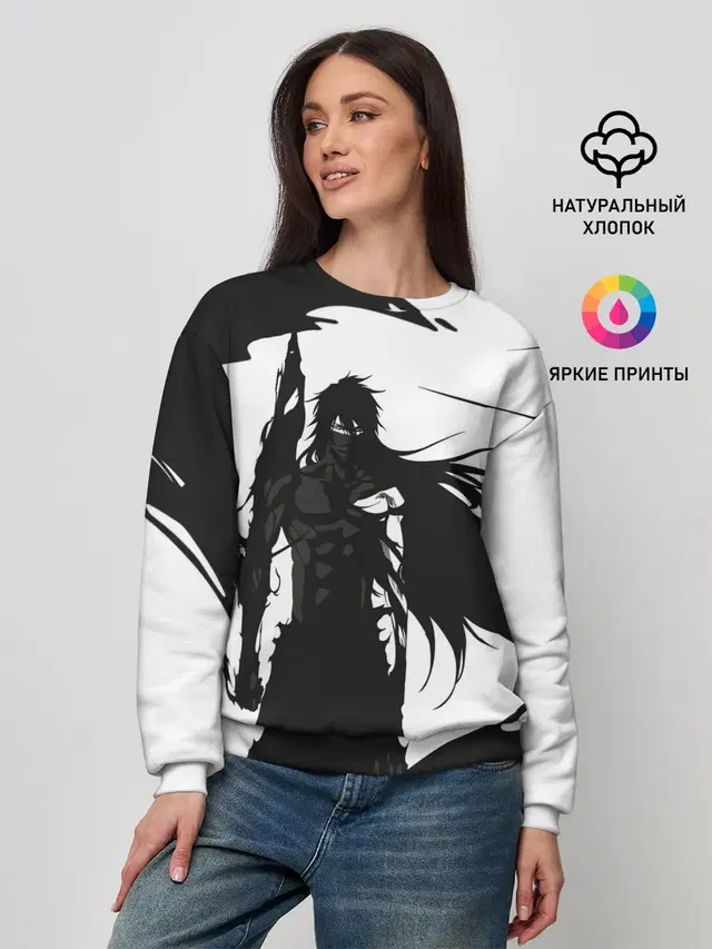 Женский свитшот с принтом «Bleach black & — Bleach black & white»