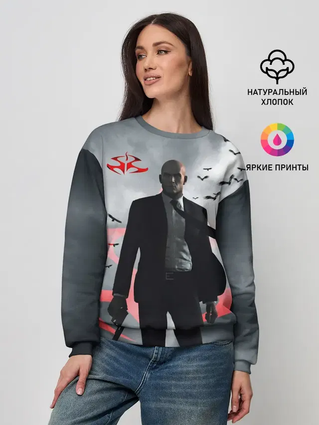 Женский свитшот с принтом «Hitman — Агент 47»