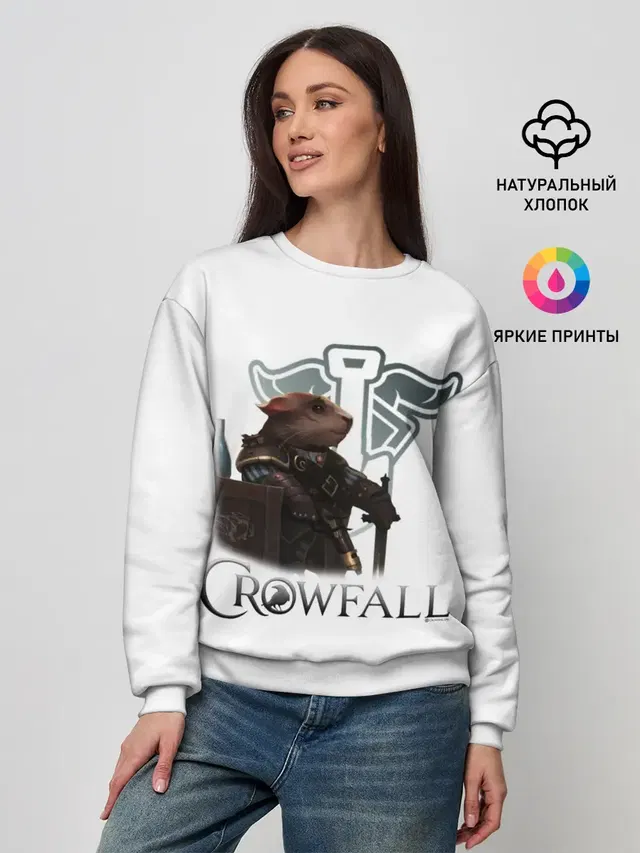 Женский свитшот с принтом «Crowfall Duelist»