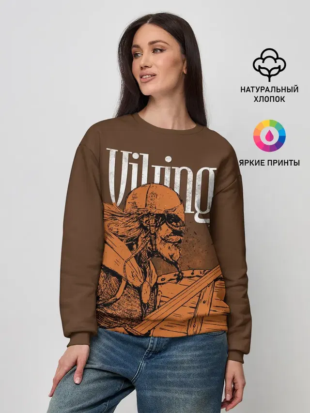 Женский свитшот с принтом «Valheim — Viking»