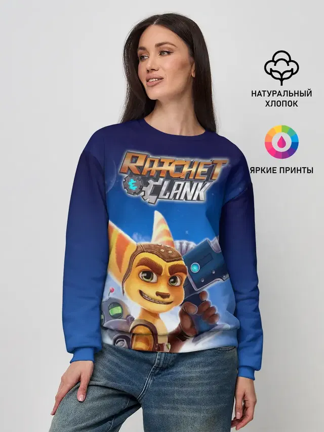 Женский свитшот с принтом «Ratchet & Clank — Рэтчет и Кланr»