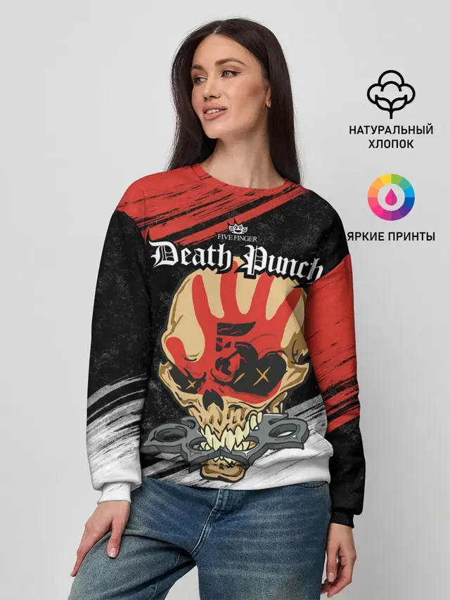 Женский свитшот с принтом «Five Finger Death Punch — Five Finger Death Punch [7]»