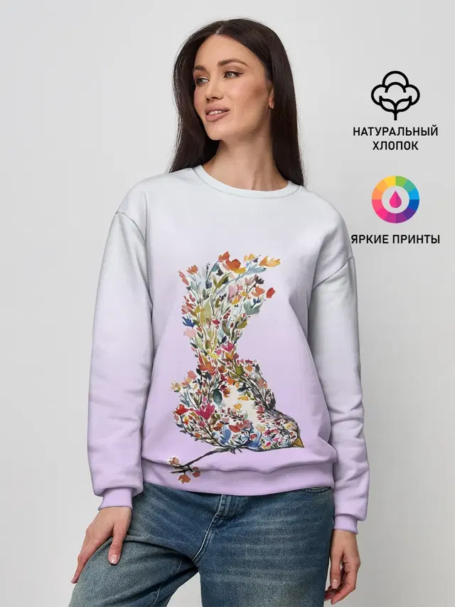 акварельная птичка