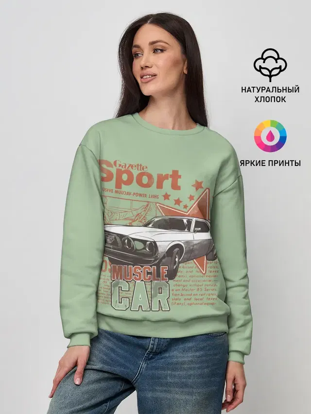 Женский свитшот с принтом «Retro — Muscle car»