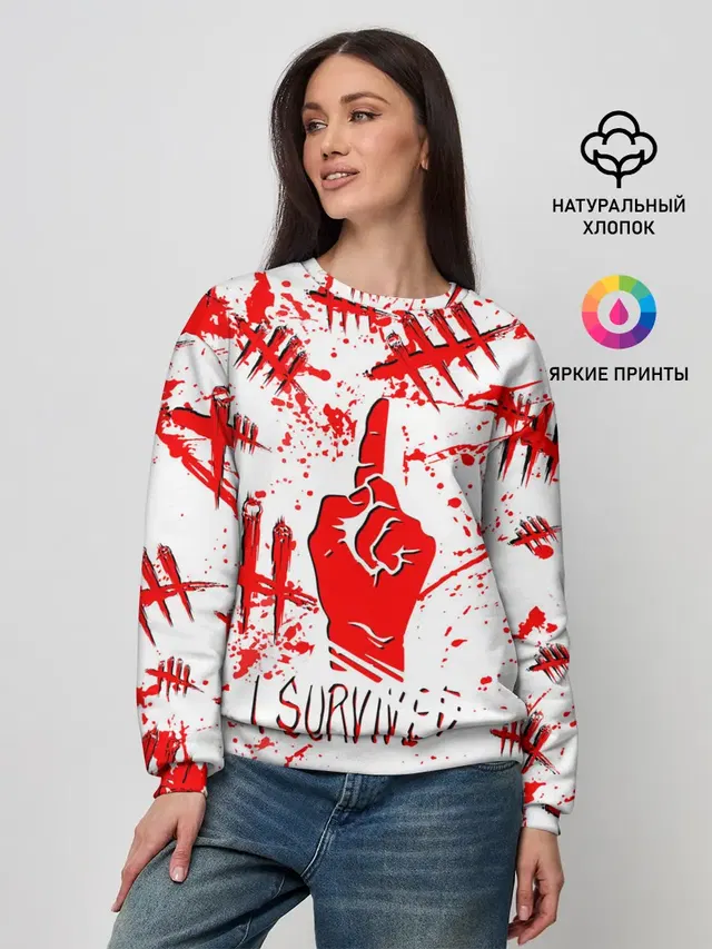 Женский свитшот с принтом «blood splatter»