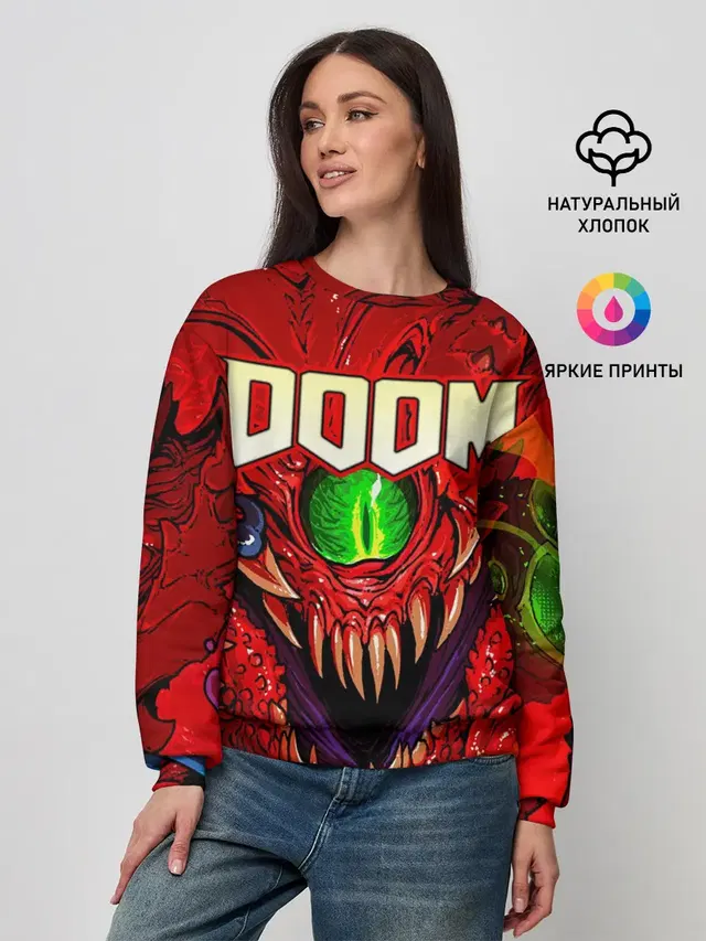 Женский свитшот с принтом «Дум — DOOM Eternal»