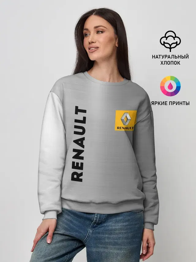 Женский свитшот с принтом «Renault — Сталь»