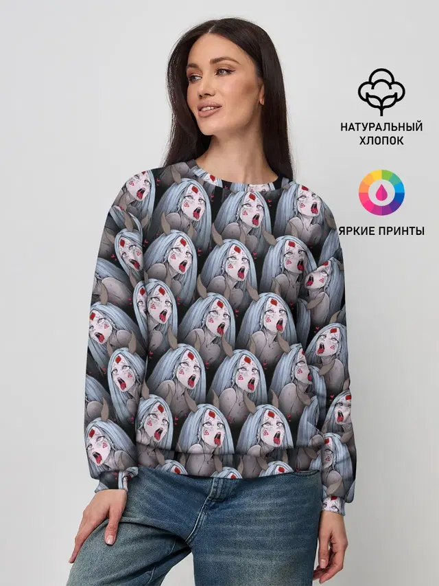 Женский свитшот с принтом «Kaguya Ahegao»