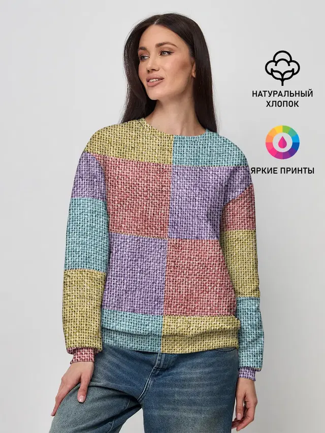 Женский свитшот с принтом «Patchwork»