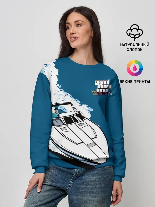 Женский свитшот с принтом «Tommy on board»