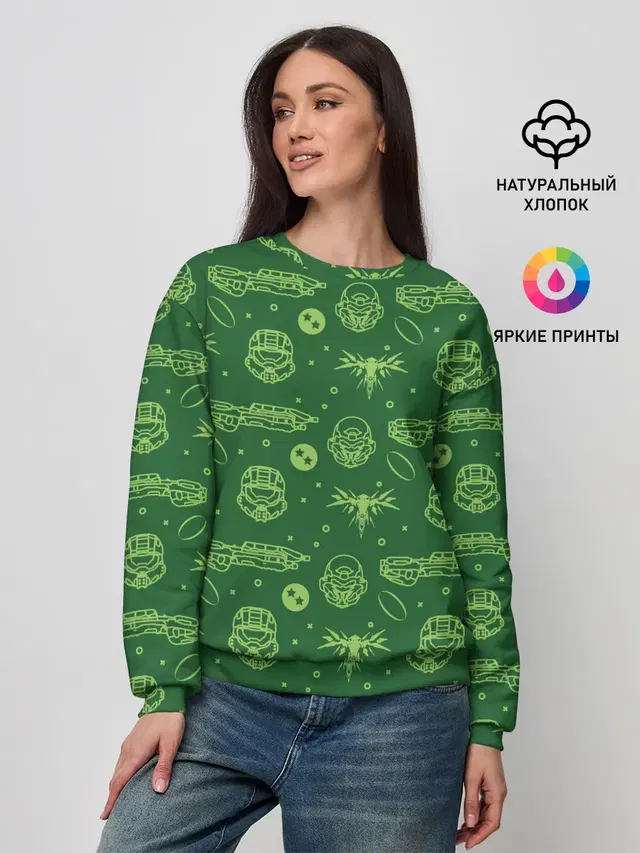 Женский свитшот с принтом «Halo Pattern»