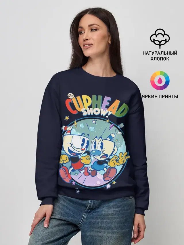 Женский свитшот с принтом «The Cuphead Show!»
