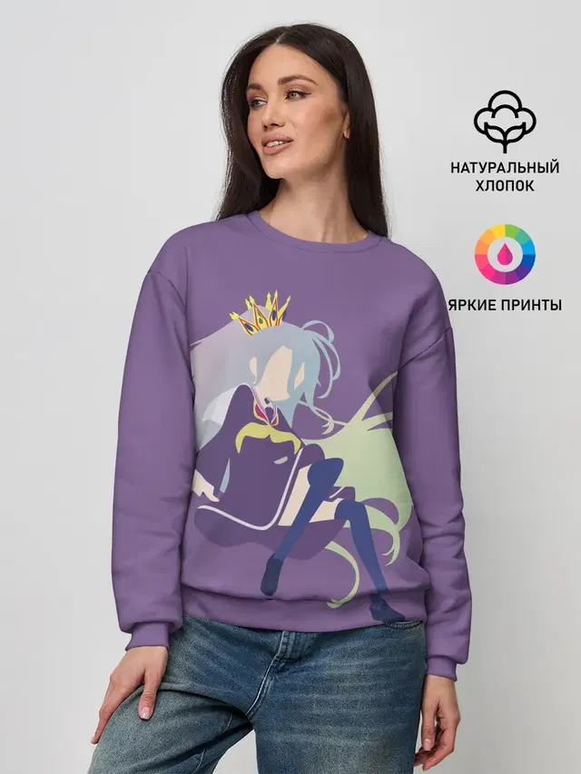 Женский свитшот с принтом «No Game No Life — Широ арт»