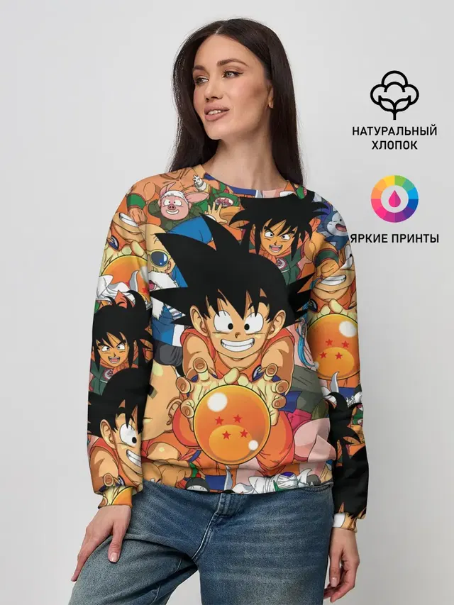 Женский свитшот с принтом «Goku»