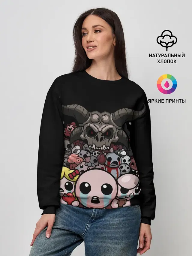 Женский свитшот с принтом «Игры — The Binding of isaac — bosses»