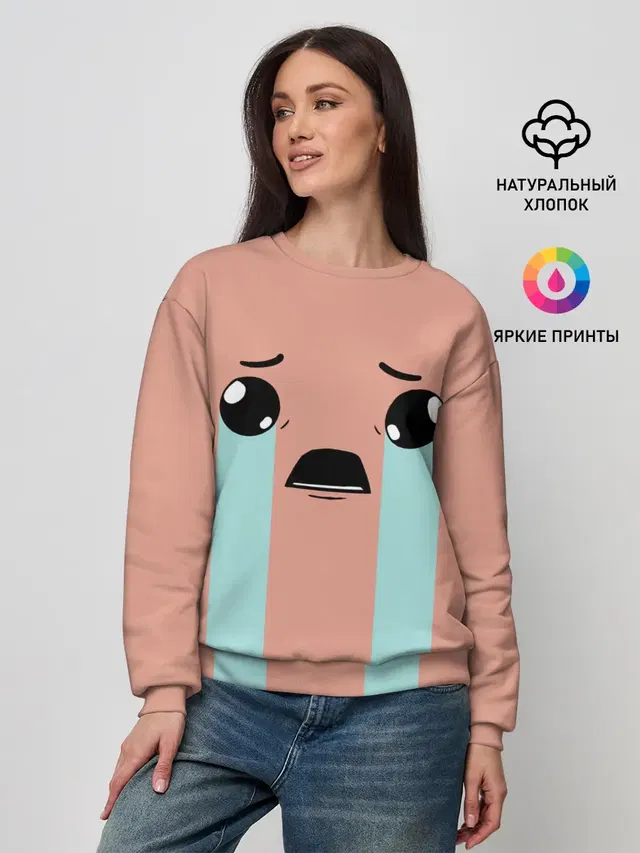 Женский свитшот с принтом «The Binding of Isaac — Crying Isaac»