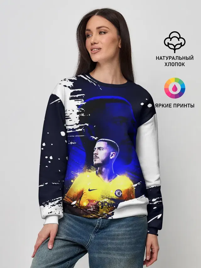 Женский свитшот с принтом «Эден Азар — EDEN HAZARD»