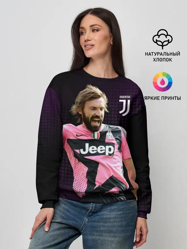 Женский свитшот с принтом «Ювентус — Andrea Pirlo»