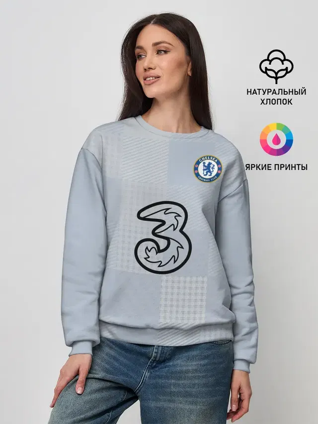 Женский свитшот с принтом «Челси — FC Chelsea — Goalkeeper Stadium»