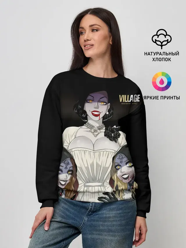 Женский свитшот с принтом «Village — Resident Evil Village»