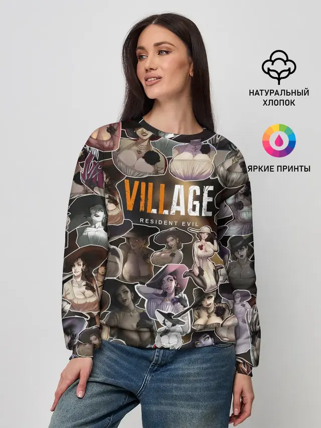 Женский свитшот с принтом «Dimitrescu stikers style 2»