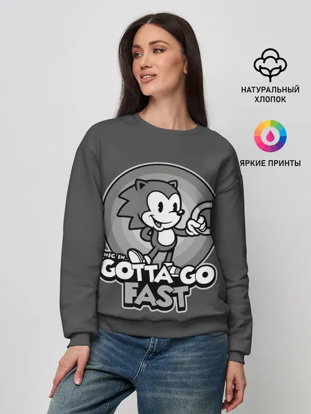 Женский свитшот с принтом «Соник — Retro Sonic»