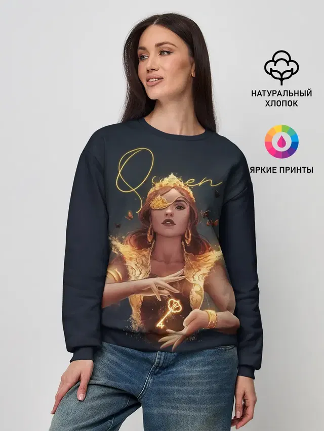 Женский свитшот с принтом «Разное — Queen»