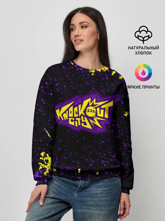 Женский свитшот с принтом «The knockout city — Knockout City, logo»