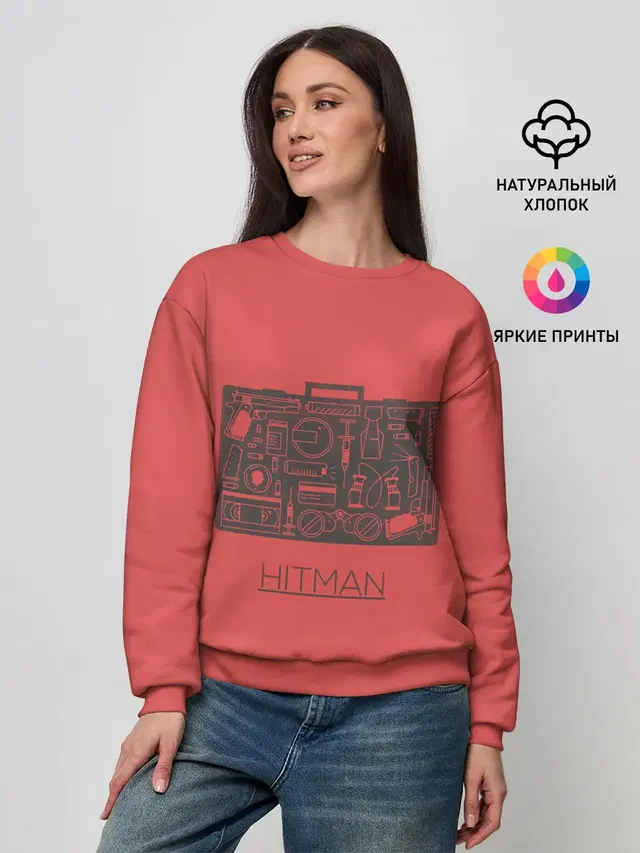 Женский свитшот с принтом «Hitman — Secret case»