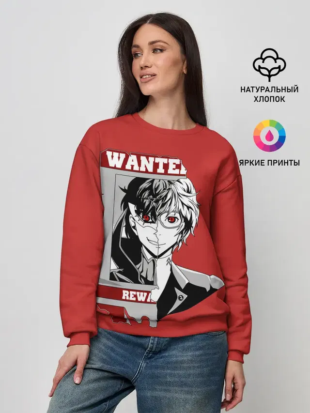 Женский свитшот с принтом «Persona 5 — Разыскивается Рей»