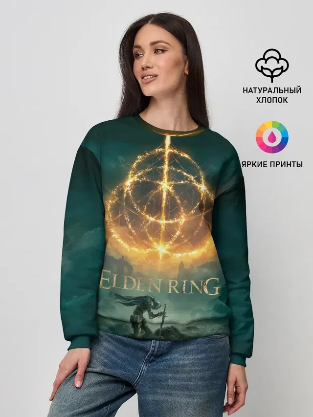 Женский свитшот с принтом «Разные игры — Elden Ring key art»