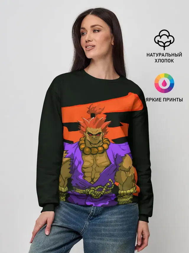 Женский свитшот с принтом «Street Fighter — Бланка»