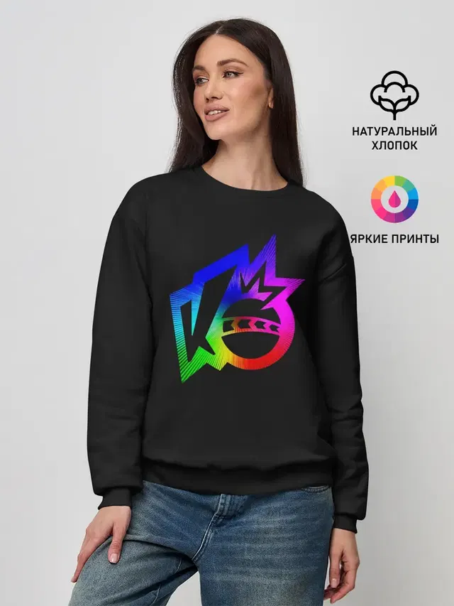 Женский свитшот с принтом «The knockout city — Knockout city. Rainbow logo»