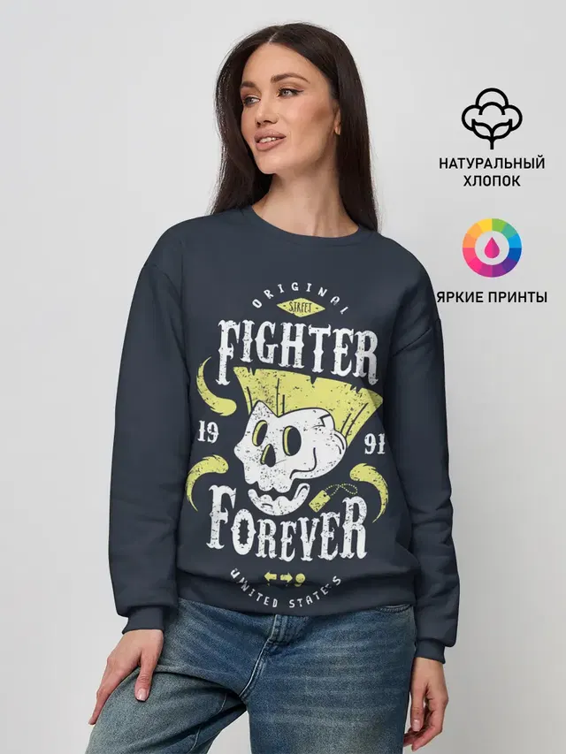 Женский свитшот с принтом «Street Fighter — Fighter forever»
