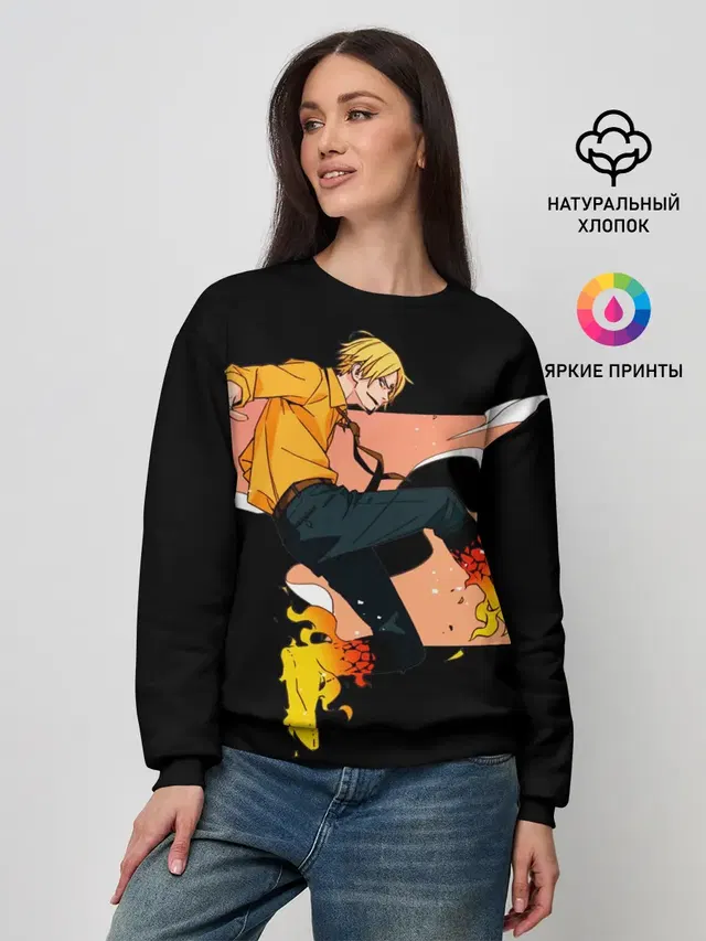 Женский свитшот с принтом «Ван Пис — Винсмок Санджи из One Piece»