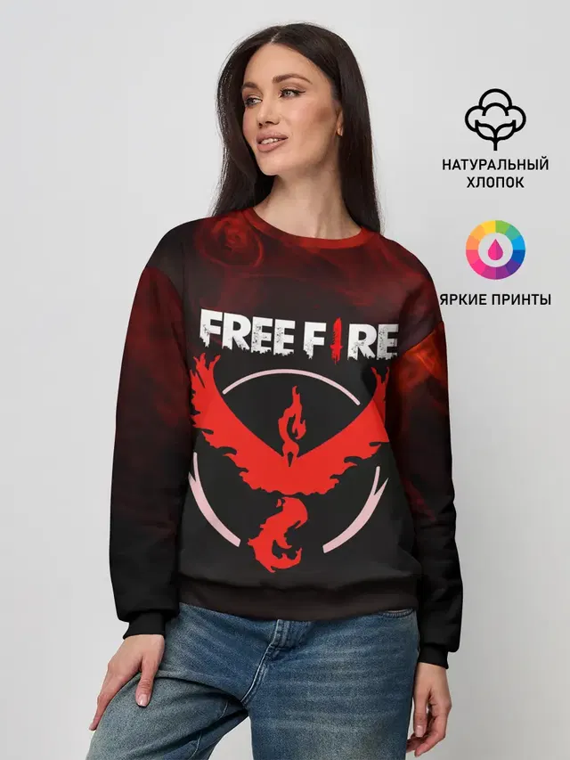 Женский свитшот с принтом «Freefire Феникс»