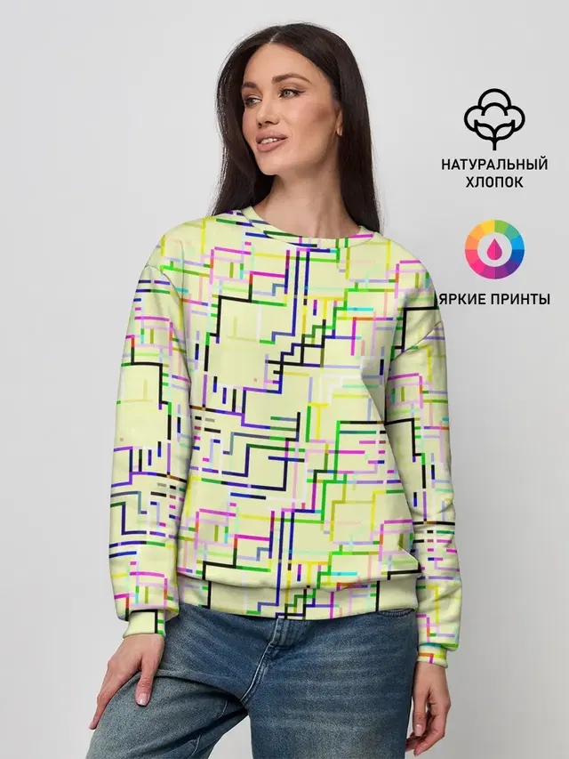 Женский свитшот с принтом «Геометрия — Geometric Color»