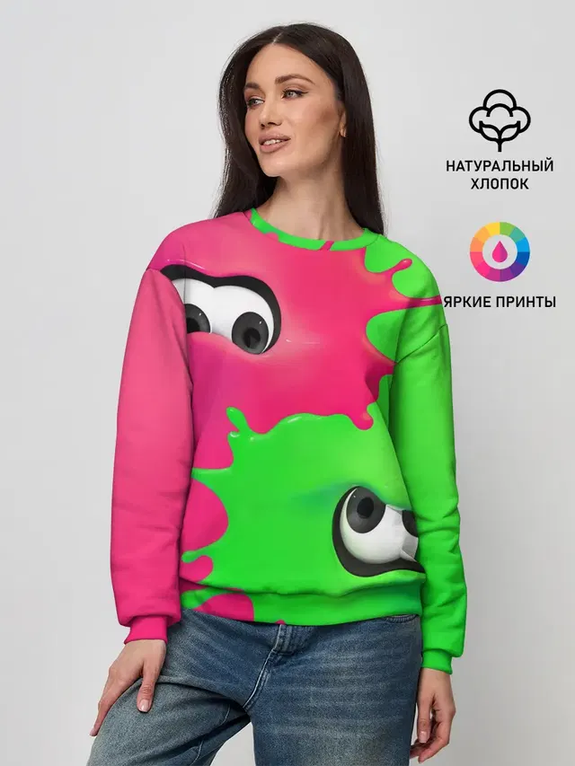Женский свитшот с принтом «Разные игры — Splatoon»