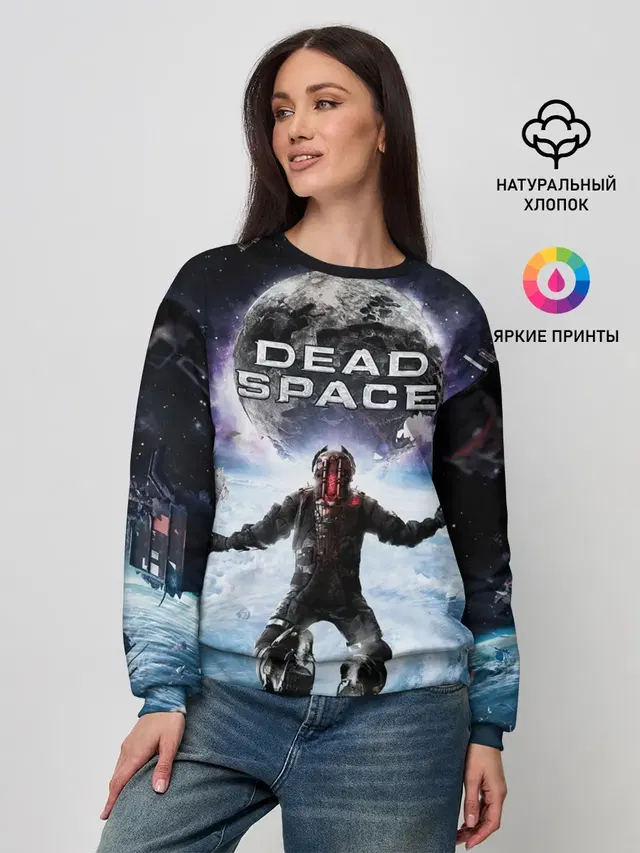 Женский свитшот с принтом «Dead Space — Айзек в мертвом космосе»